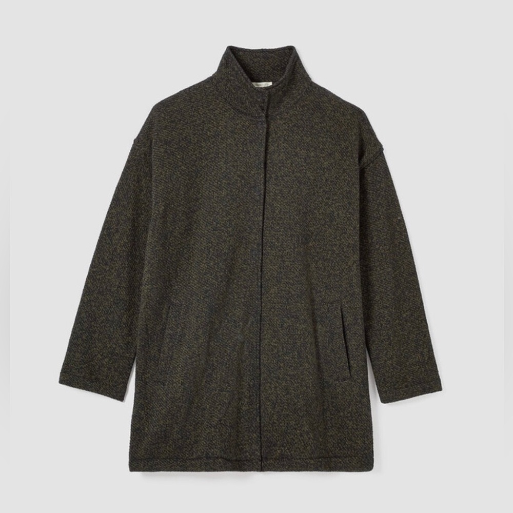 EILEEN FISHER Organic Cotton Terry Stand Collar Jacket Women’s Medium